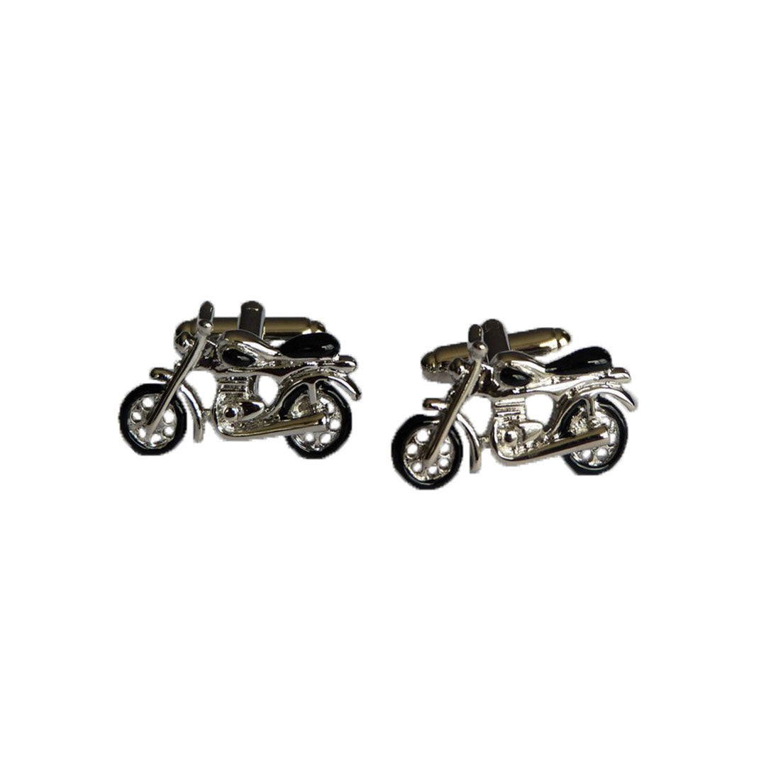 Black & Silver Motorbike Cufflinks-Cody Jay
