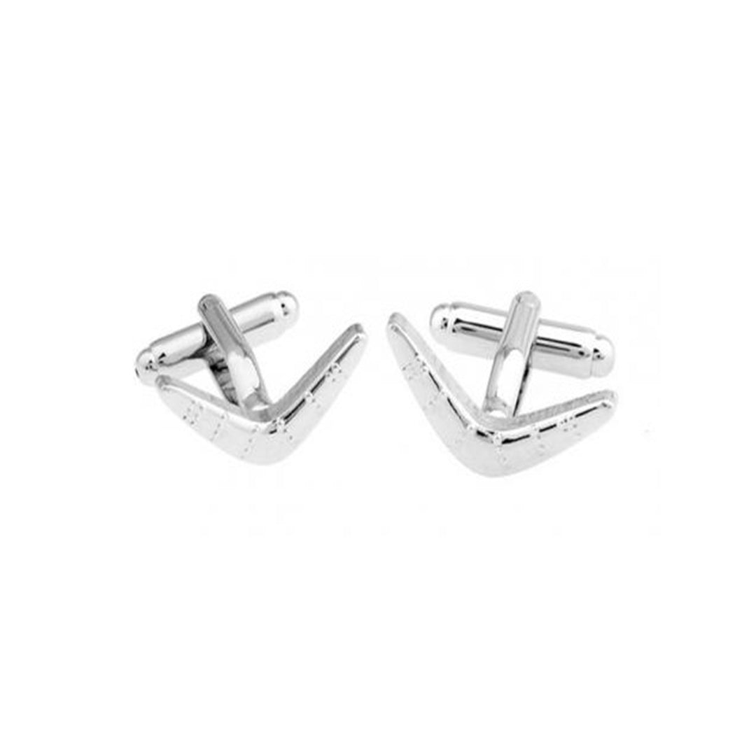 Silver Boomerang Cufflinks-Cody Jay