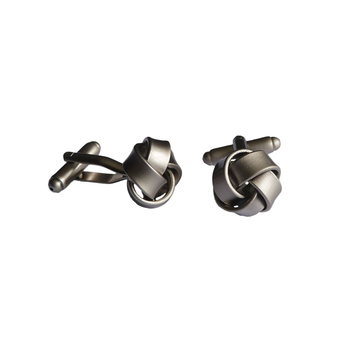 Brushed Silver Knot Cufflinks