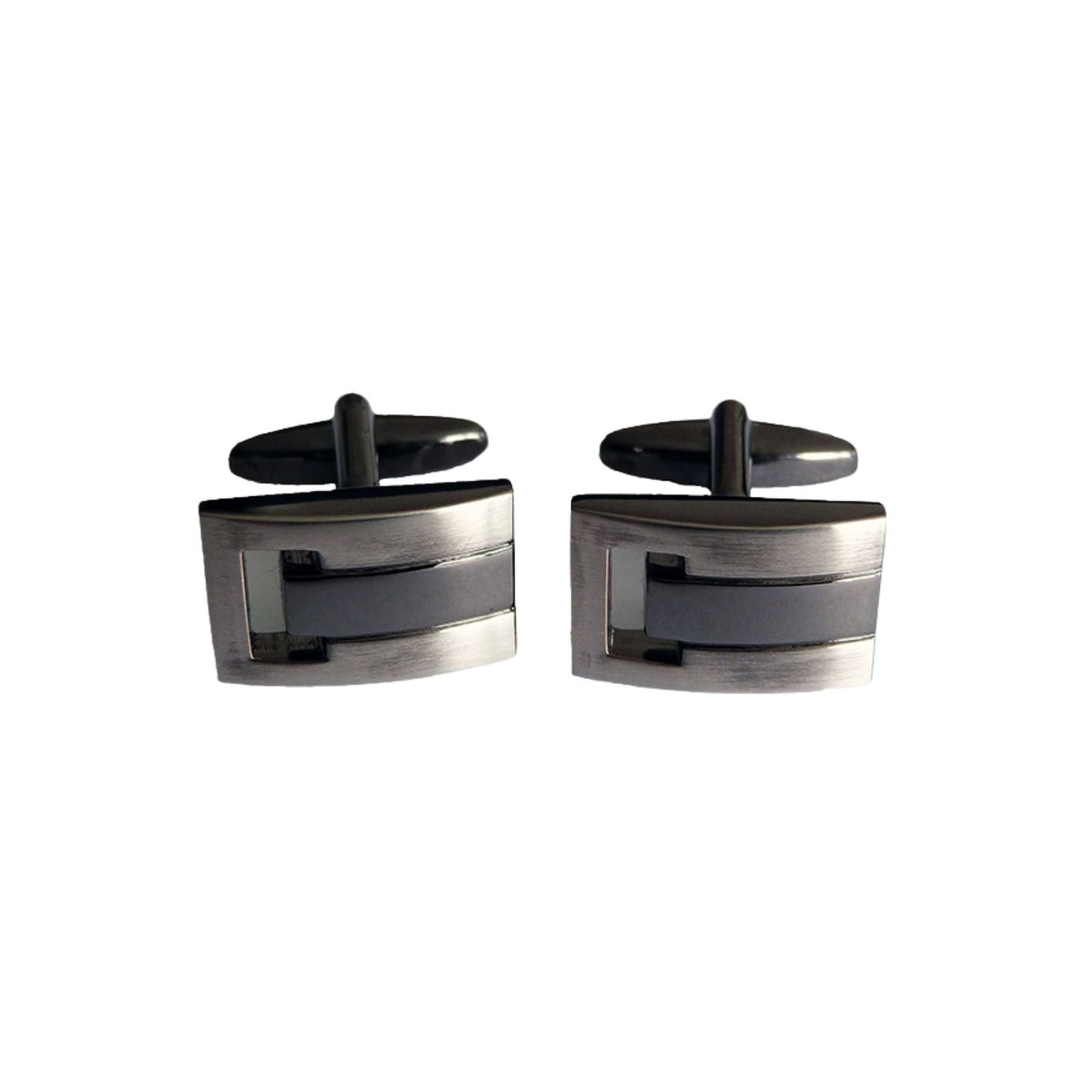 Gunmetal Inlay Cufflinks - Modern Gift for Men NZ