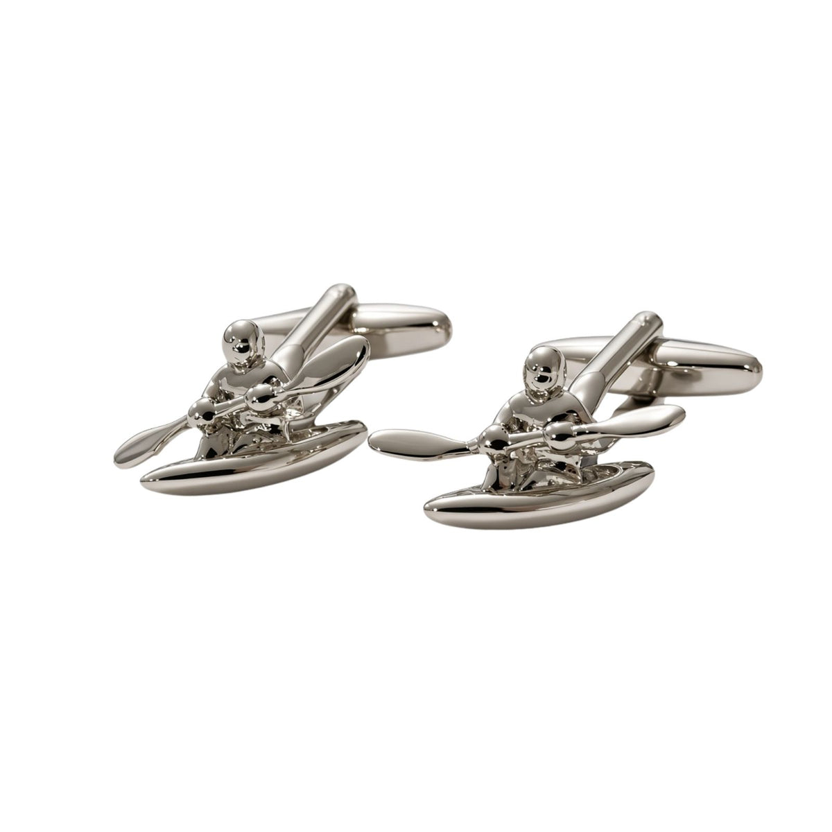 Canoe Cufflinks Silver - Adventure Gift for Men NZ