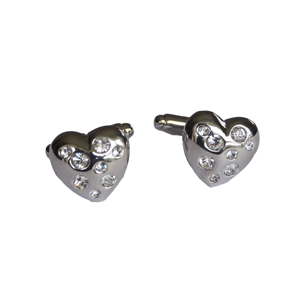Diamante Heart Cufflinks