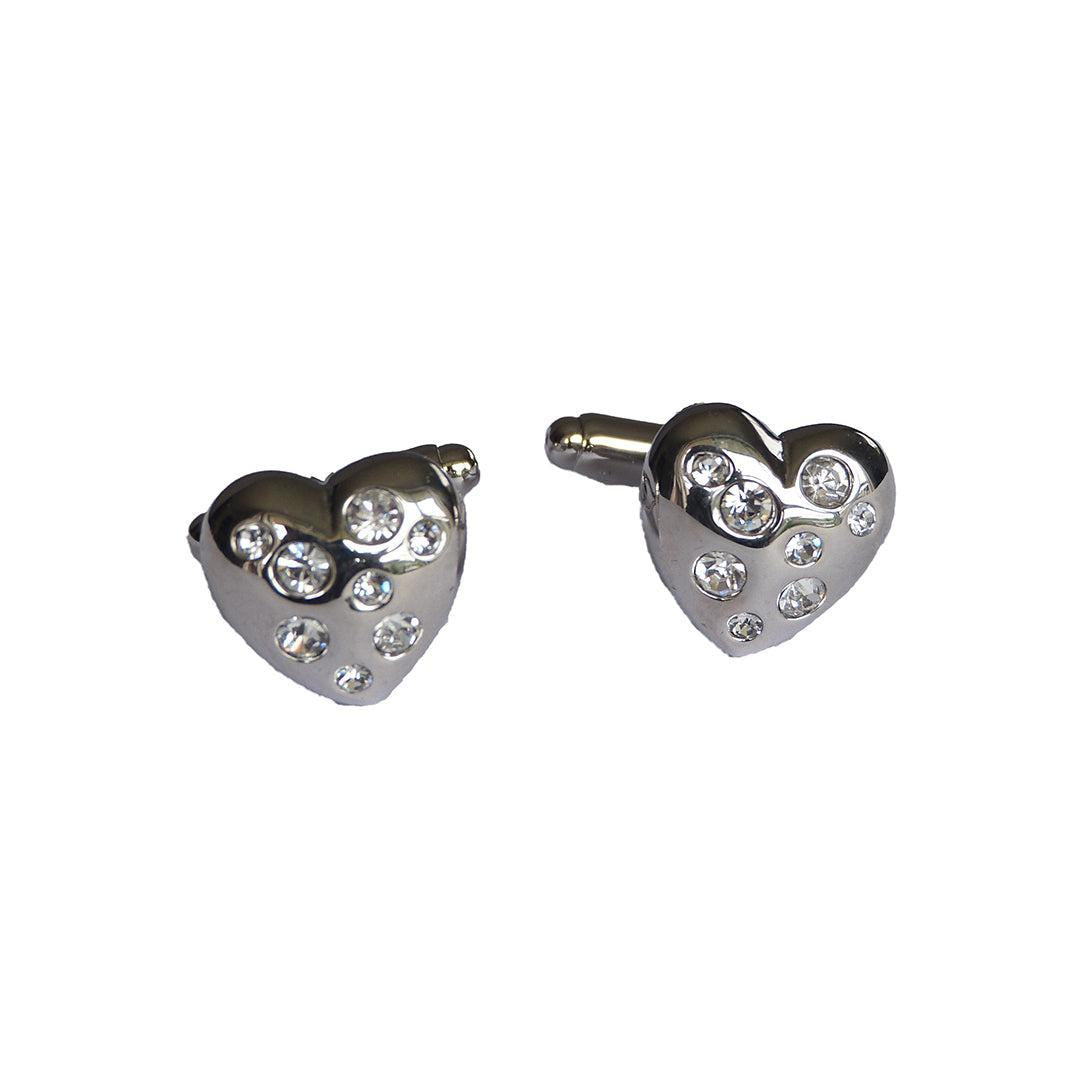 Diamante Heart Cufflinks-Cody Jay