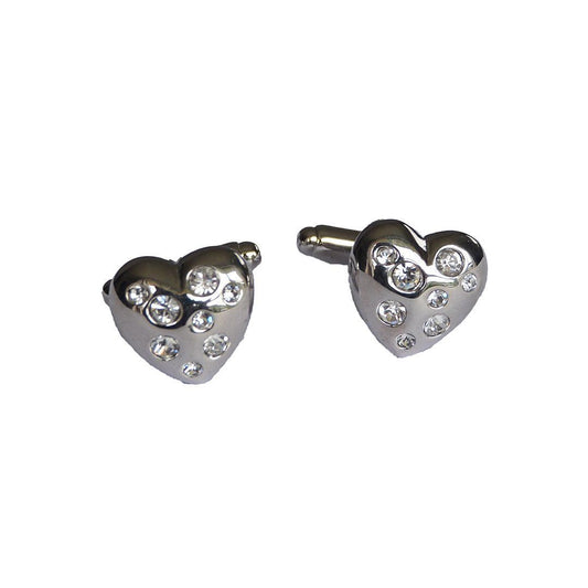 Diamante Heart Cufflinks-Cody Jay