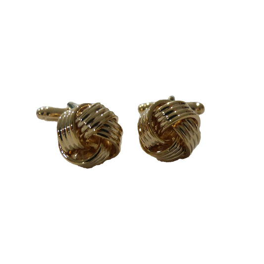 Gold Ribbed Knot Cufflinks-Cody Jay