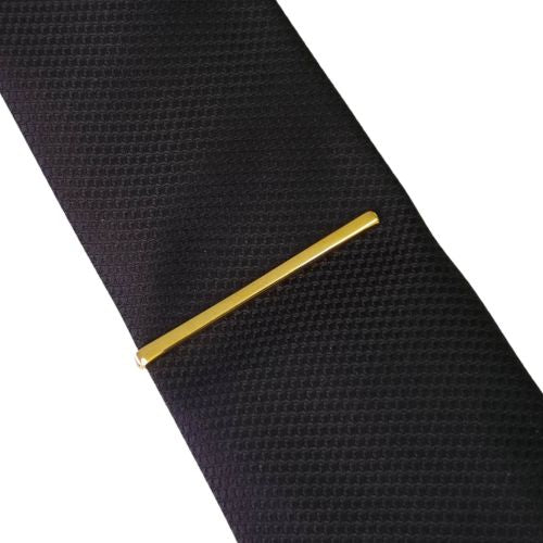 Classic Gold Tie Bar on black tie-Cody Jay