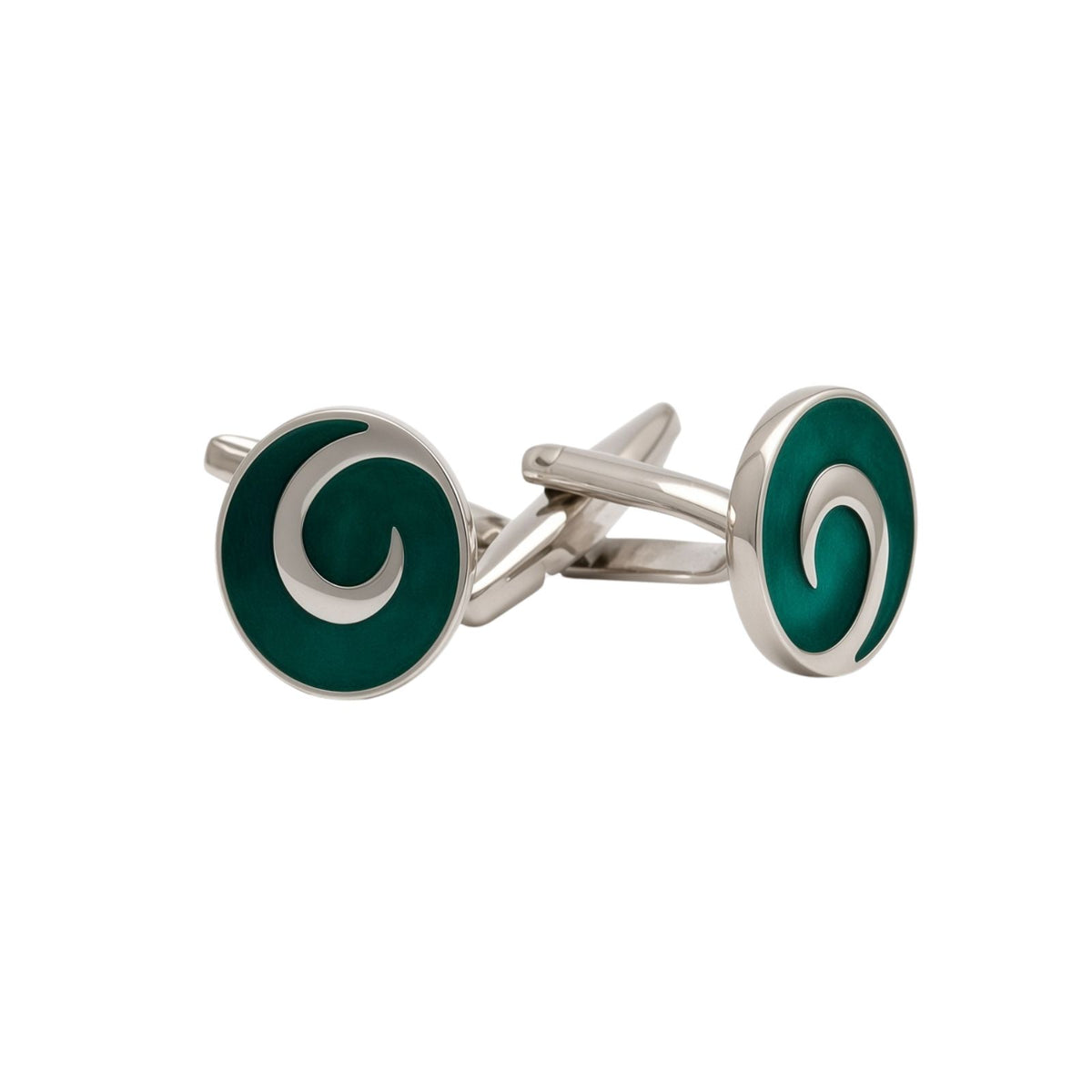 Green Swirl Cufflinks
