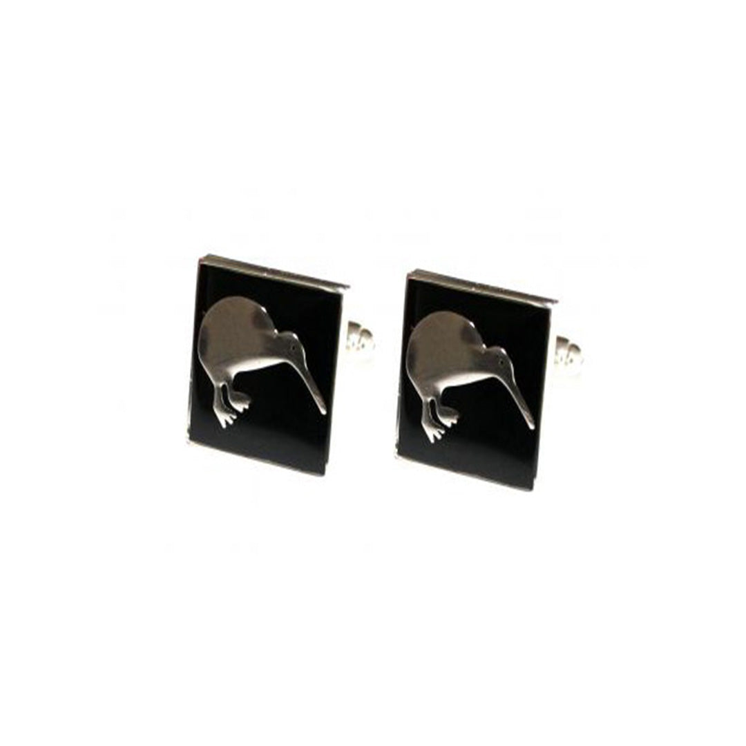 Black & Silver Kiwi Cufflinks-Cody Jay