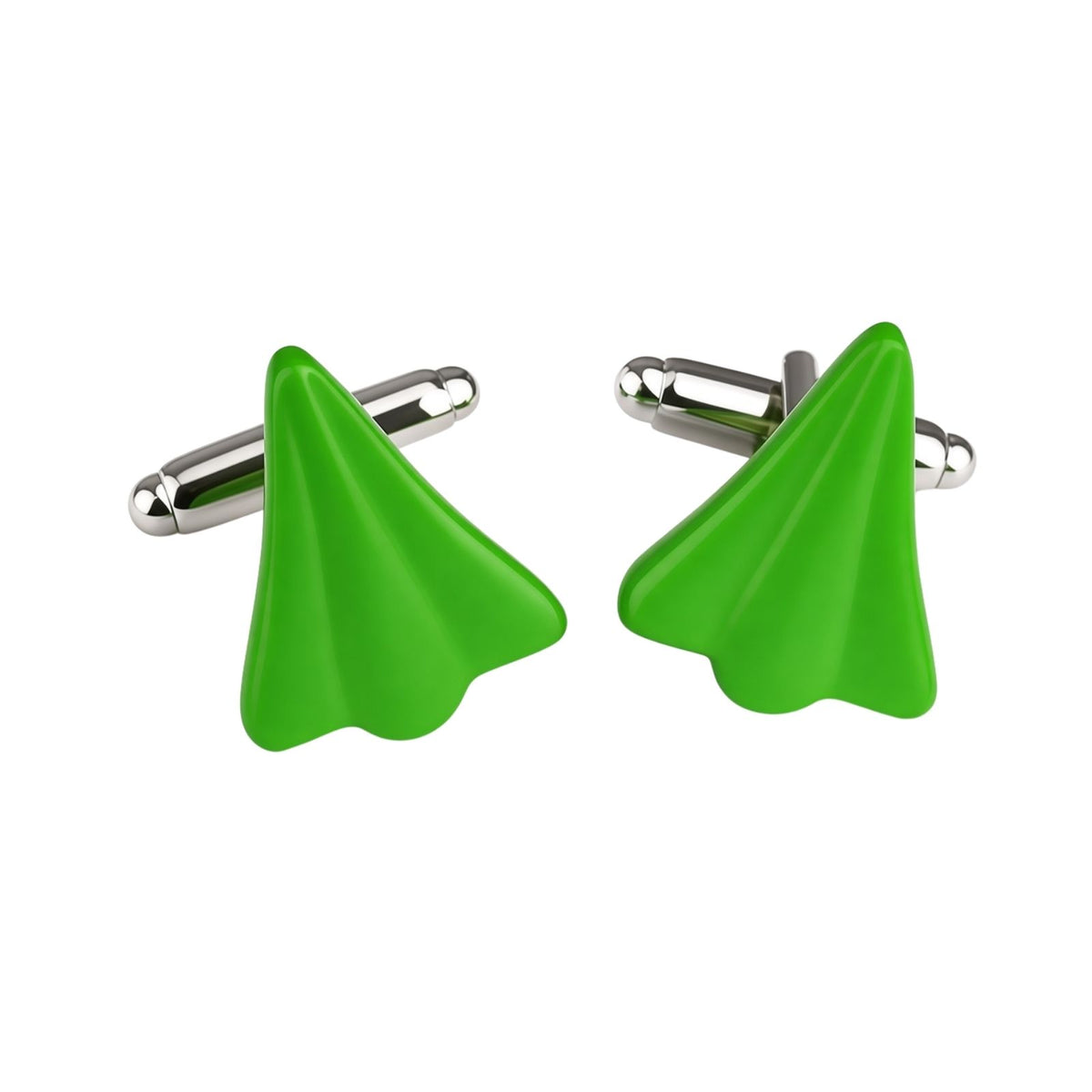 Lime Jet Plane Cufflinks