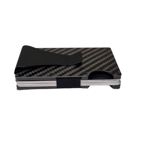 Carbon fibre RFID Credit Card Wallet side view-Cody Jay