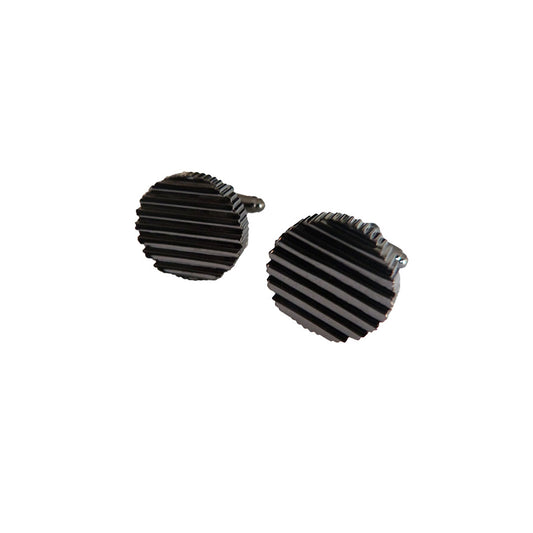 Ribbed Round Cufflink-Cody Jay