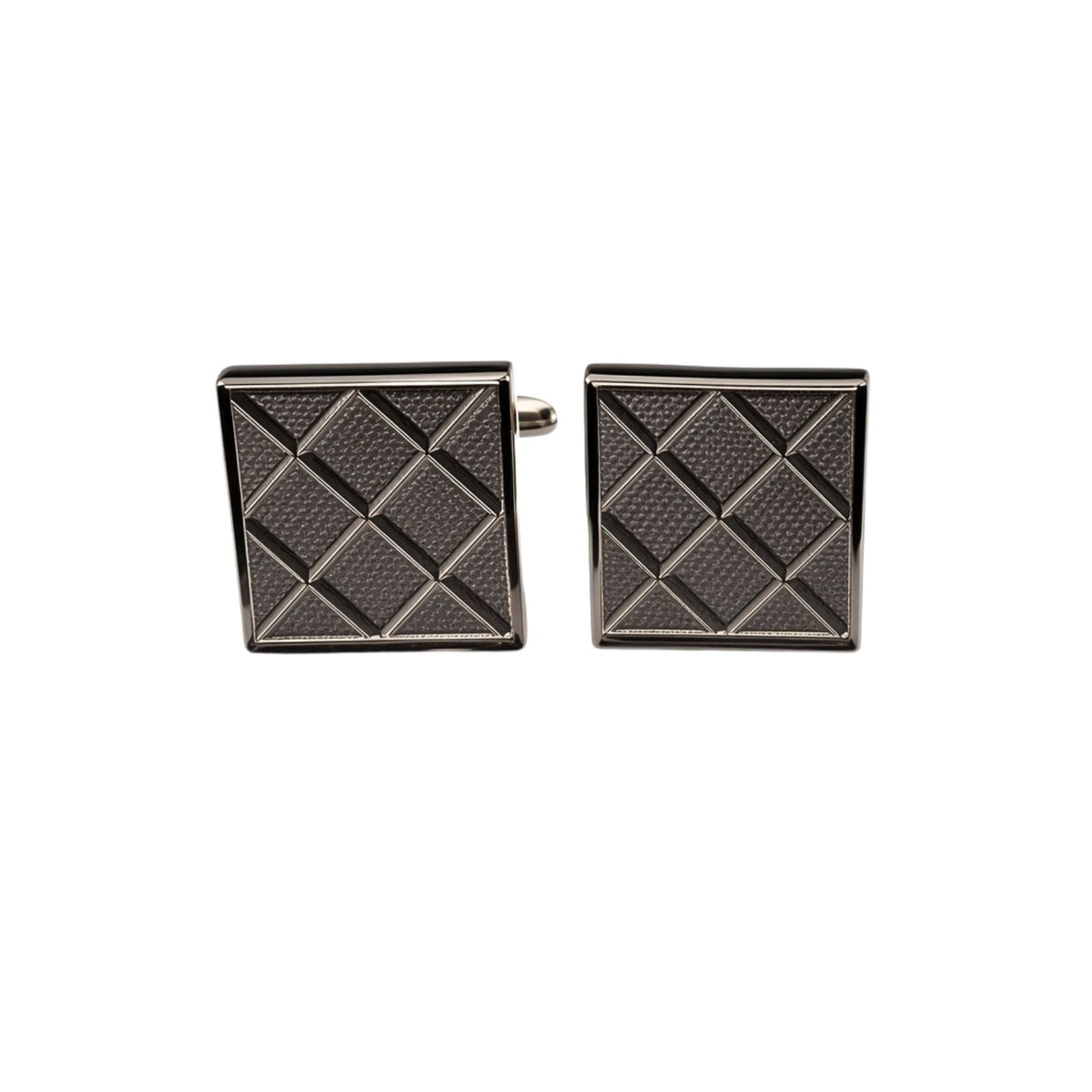 Square Grid Cufflinks Silver - Modern Gift for Men NZ