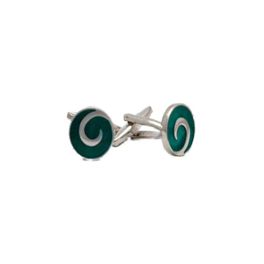 Green Swirl Cufflinks-Cody Jay