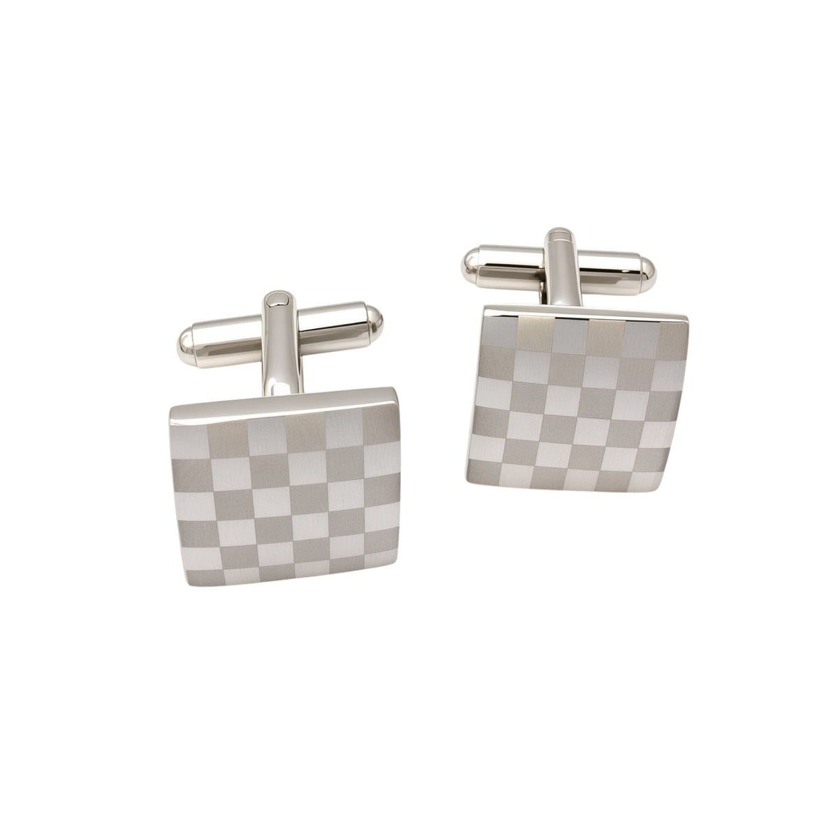Two Tone Mini Check Cufflinks