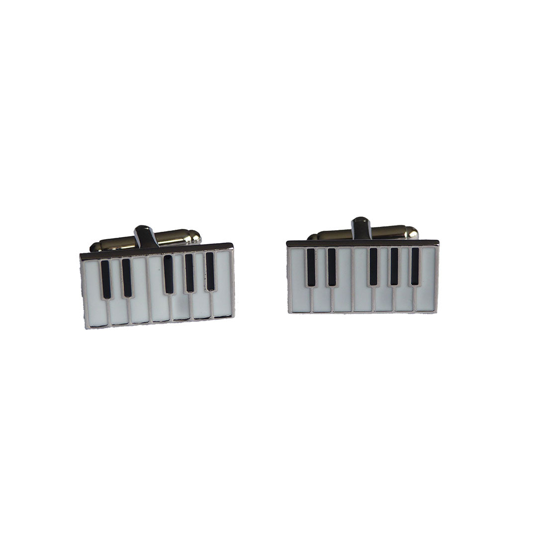 Keyboard Cufflinks with black and white piano keys