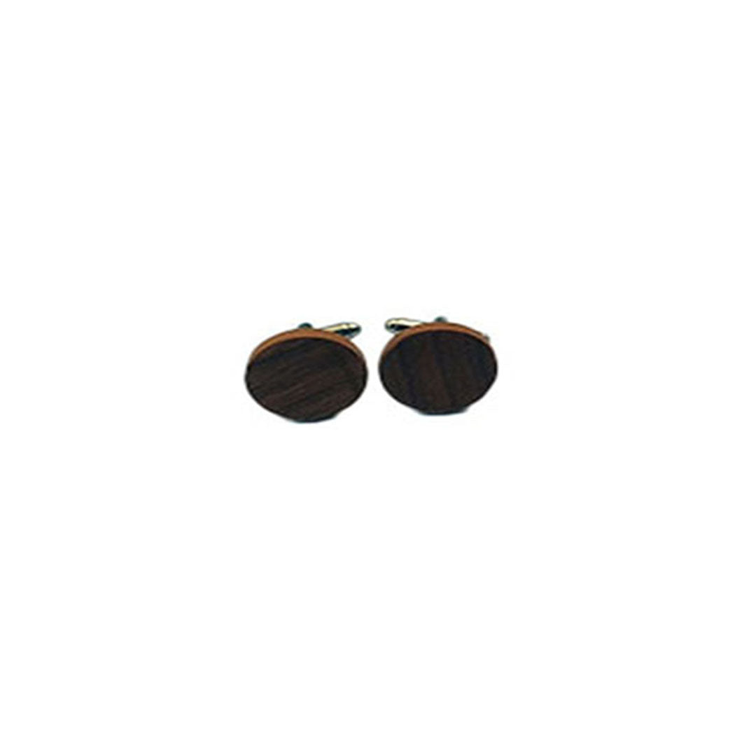 Wood Round Cufflinks-Cody Jay