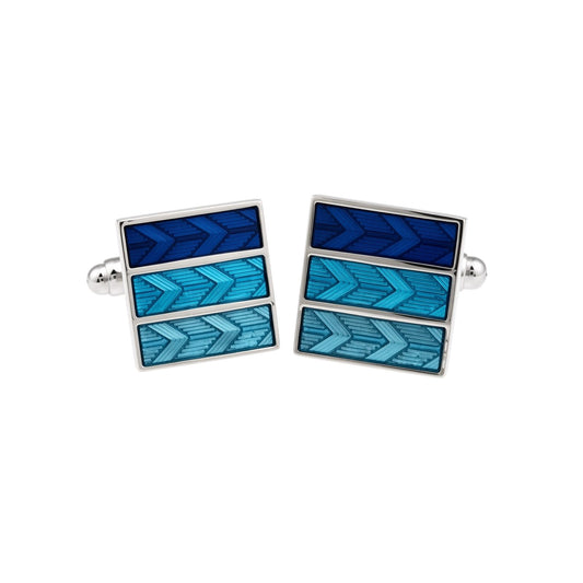 3 Tone Blue Cufflinks