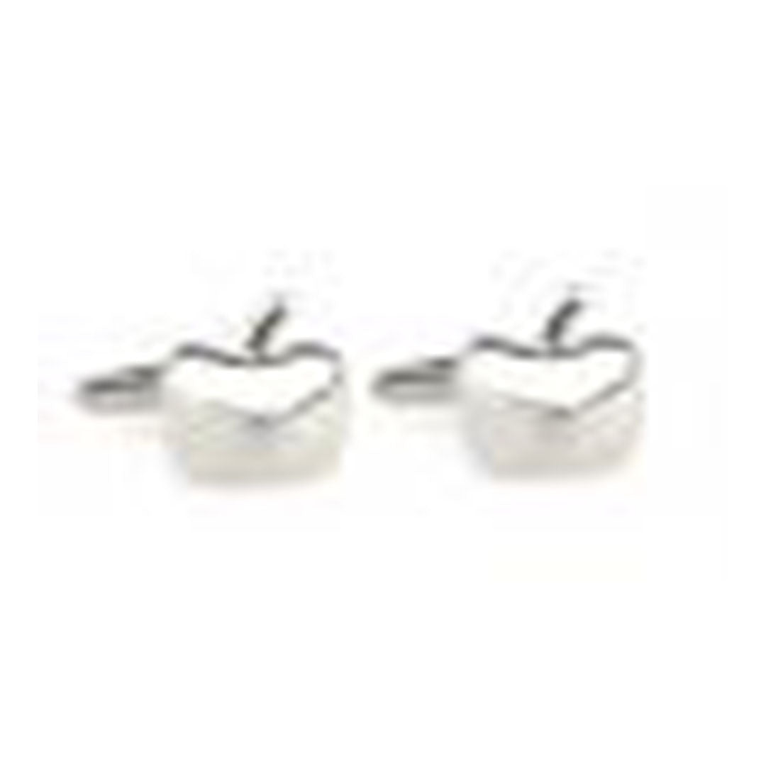 Apple cufflinks in polished silver tone for teachers and professionals