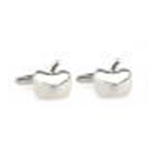 Apple cufflinks in polished silver tone for teachers and professionals