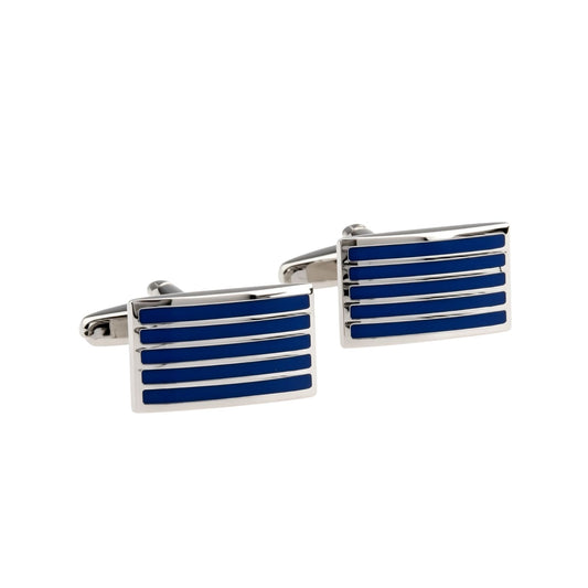 Blue Thin Stripe Cufflinks