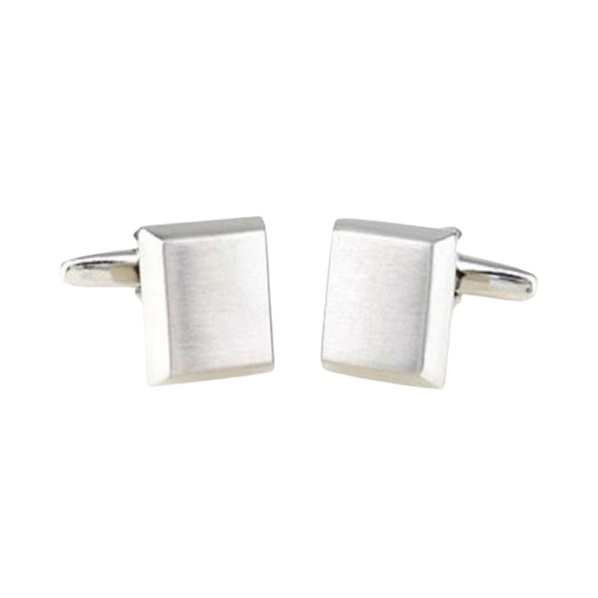Brushed Square Cufflinks Silver - Matte Gift for Men NZ