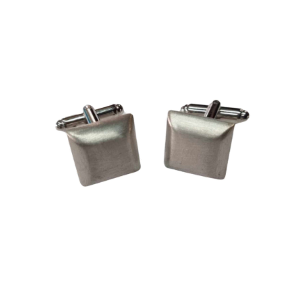 Brushed silver square cufflinks
