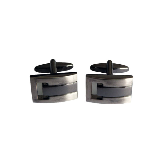 Gunmetal Inlay Cufflinks - Modern Gift for Men NZ