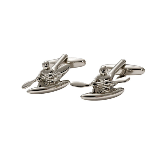 Canoe Cufflinks Silver - Adventure Gift for Men NZ