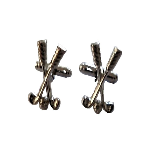 Dainty Cross Golf Clubs & ball Cufflinks