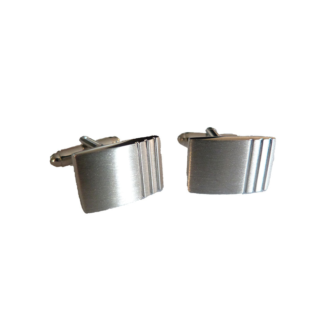 Cody Jay Etched Brushed Silver Cufflinks