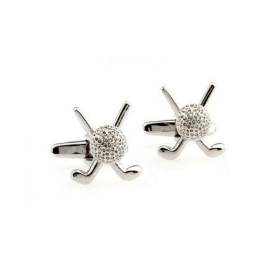 Golf Cufflinks NZ — Silver Golf Club & Ball Cufflinks