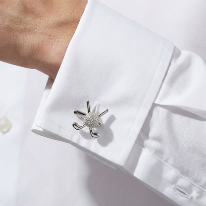 Golf Cufflinks NZ — Silver Golf Club & Ball Cufflinks