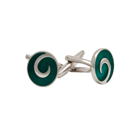 Green Swirl Cufflinks