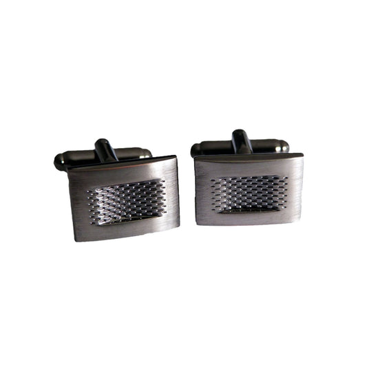 Gunmetal Mesh Cufflinks - Textured Gift for Men NZ