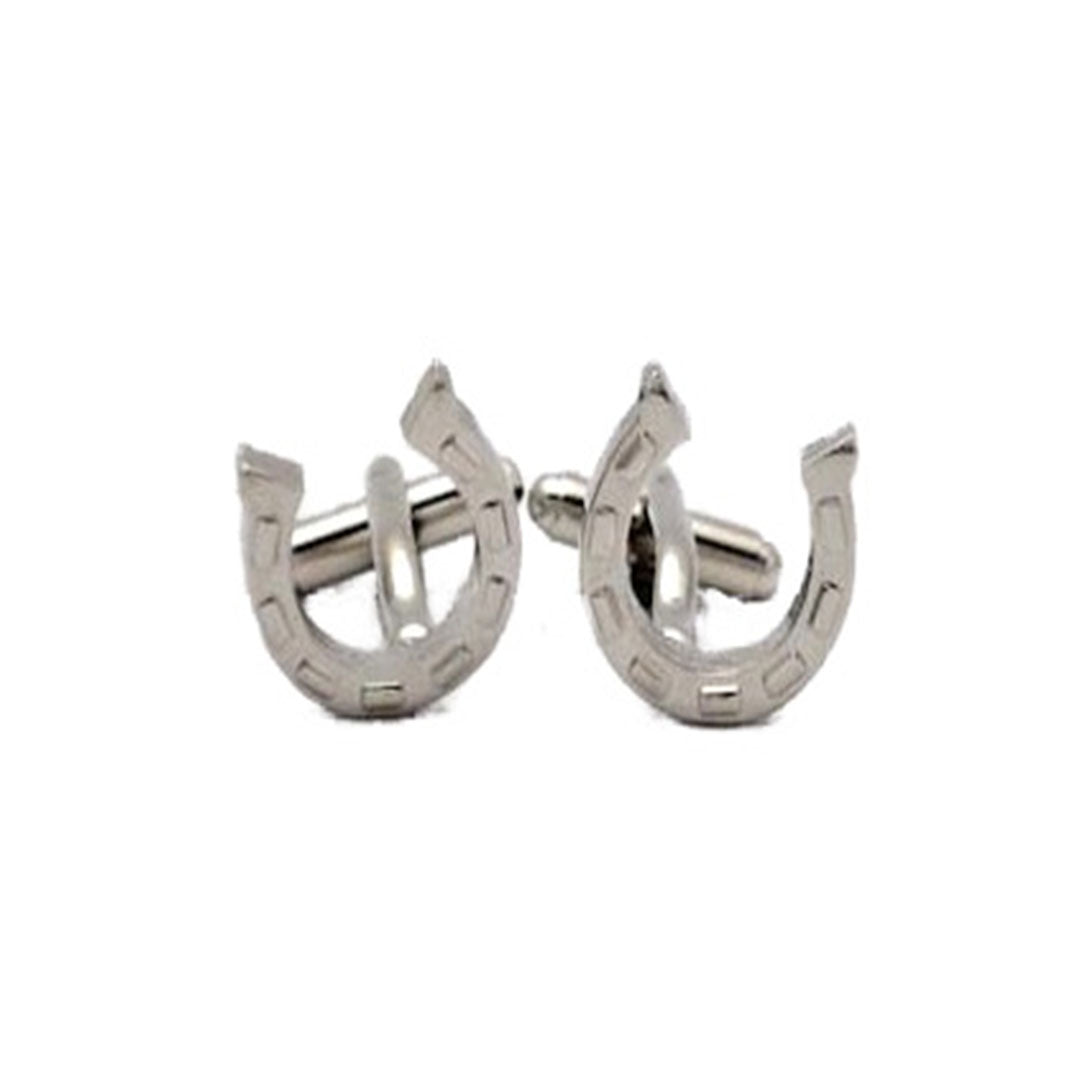 Horseshoe Cufflinks in polished silver with horseshoe shape