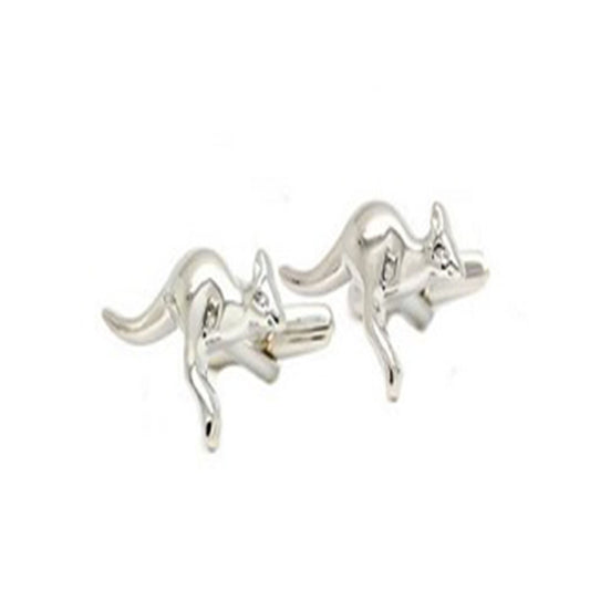 silver kangaroo cufflinks travel wildlife gift design
