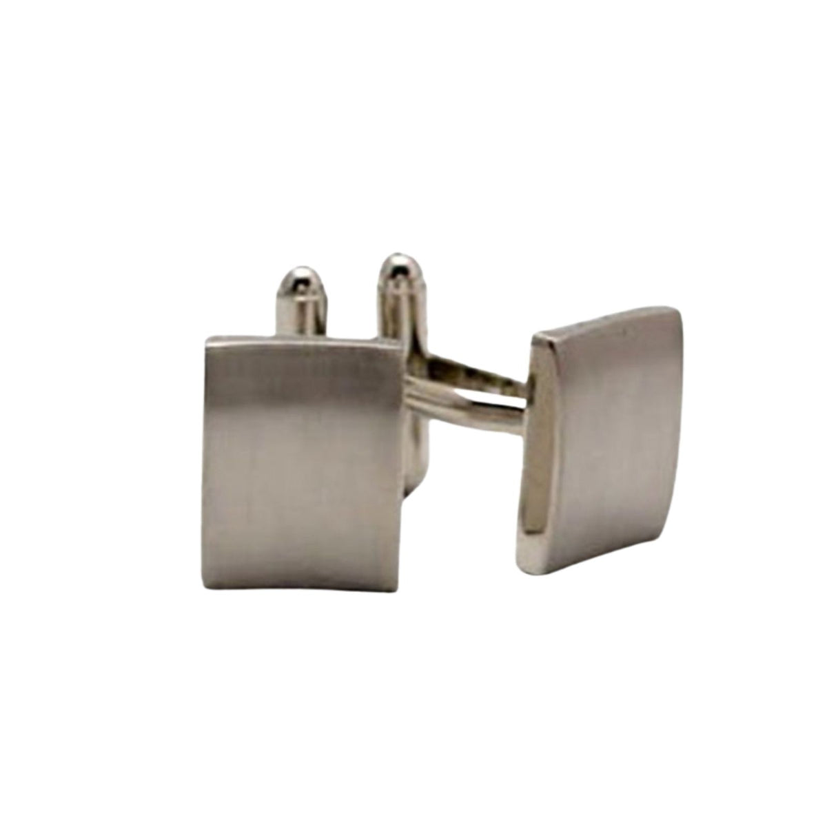 Brushed Silver Rectangle Cufflinks