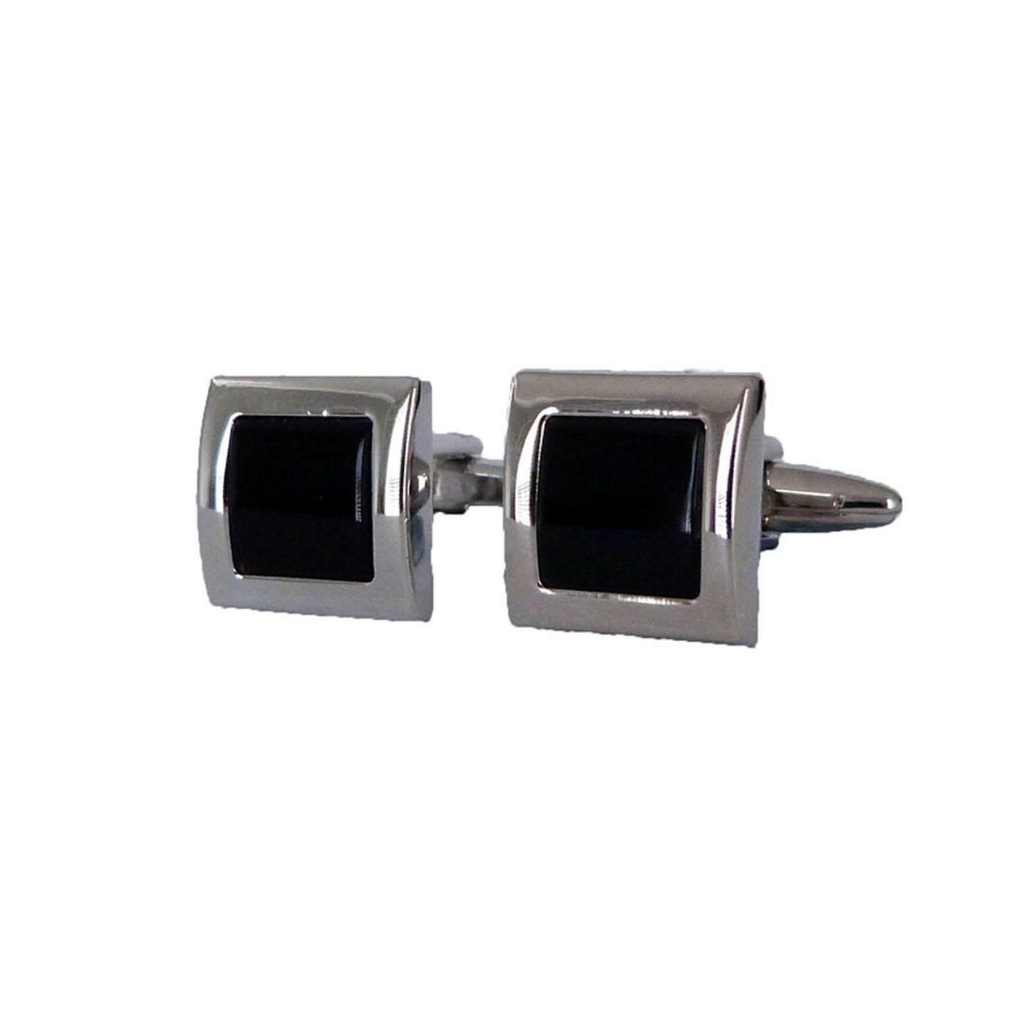 Polished Black Inlay Square Cufflinks