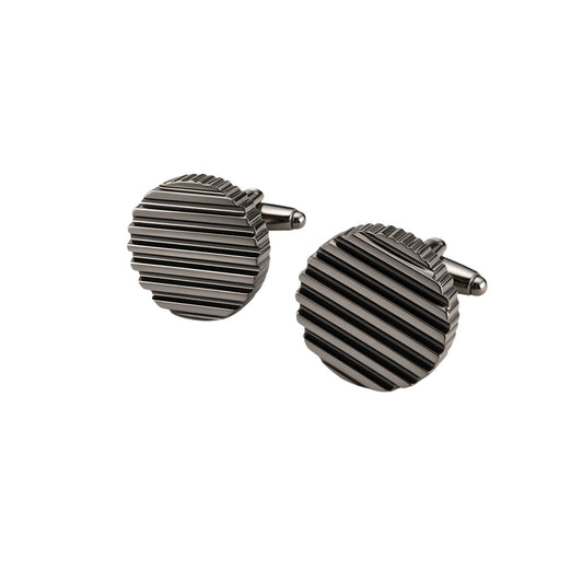 Ribbed Round Cufflink
