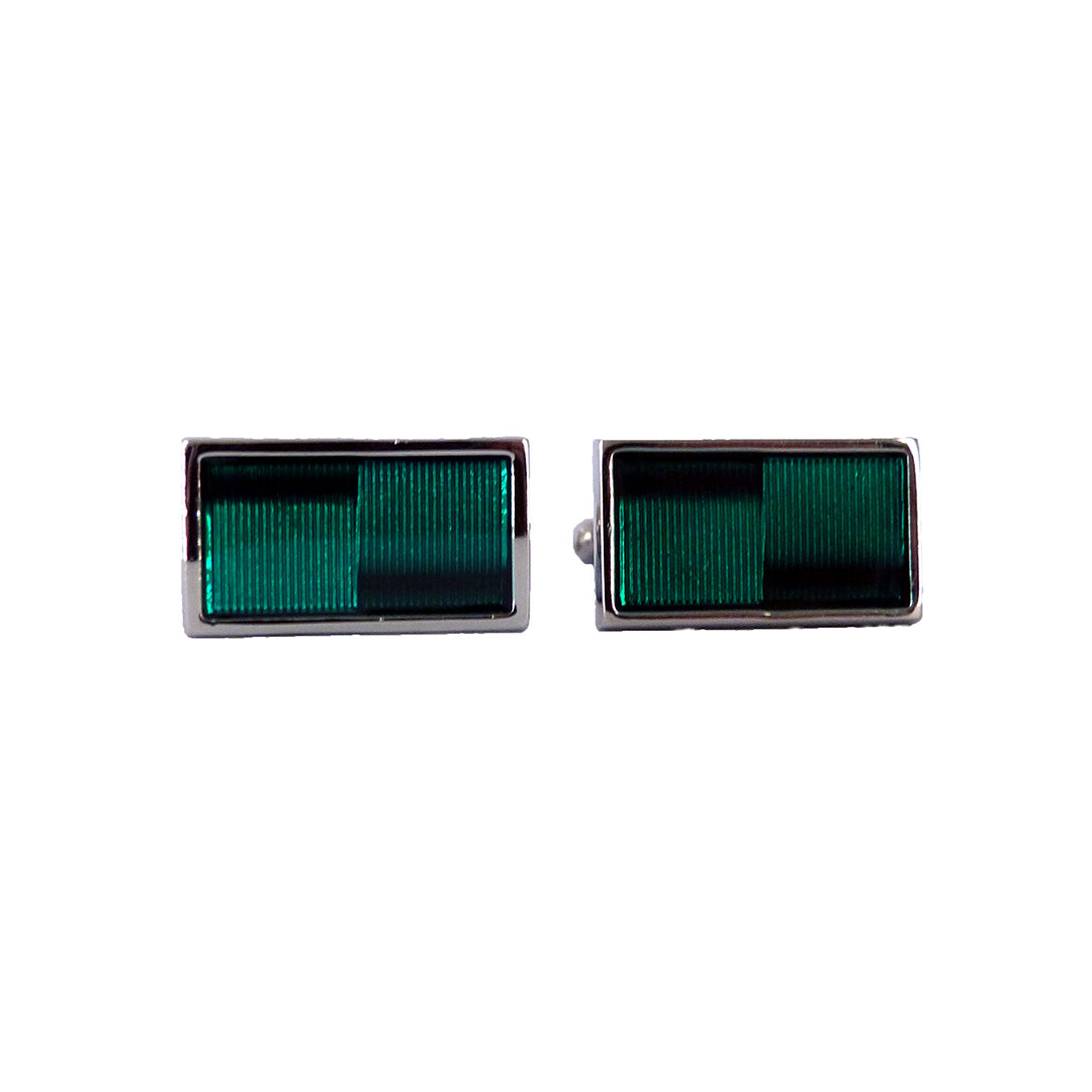 Royal green cufflinks with rich deep green finish - elegant gift for Irish weddings and formal occasions