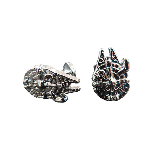 Silver Millennium Falcon Cufflinks-Cody Jay
