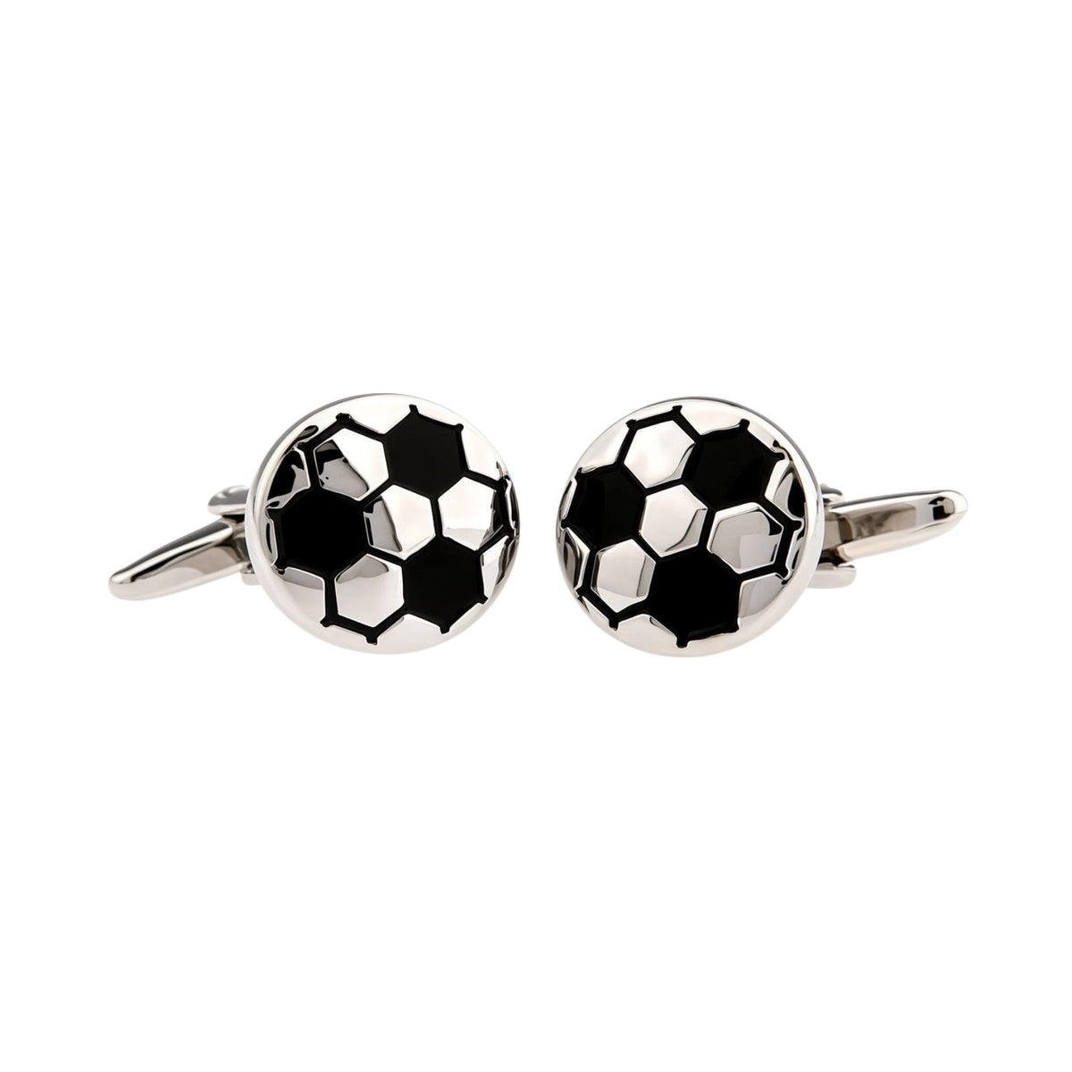 Silver Soccer Balls Cufflinks