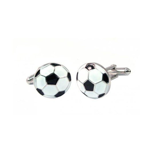 Cody Jay Soccer Ball Cufflinks — polished silver football design