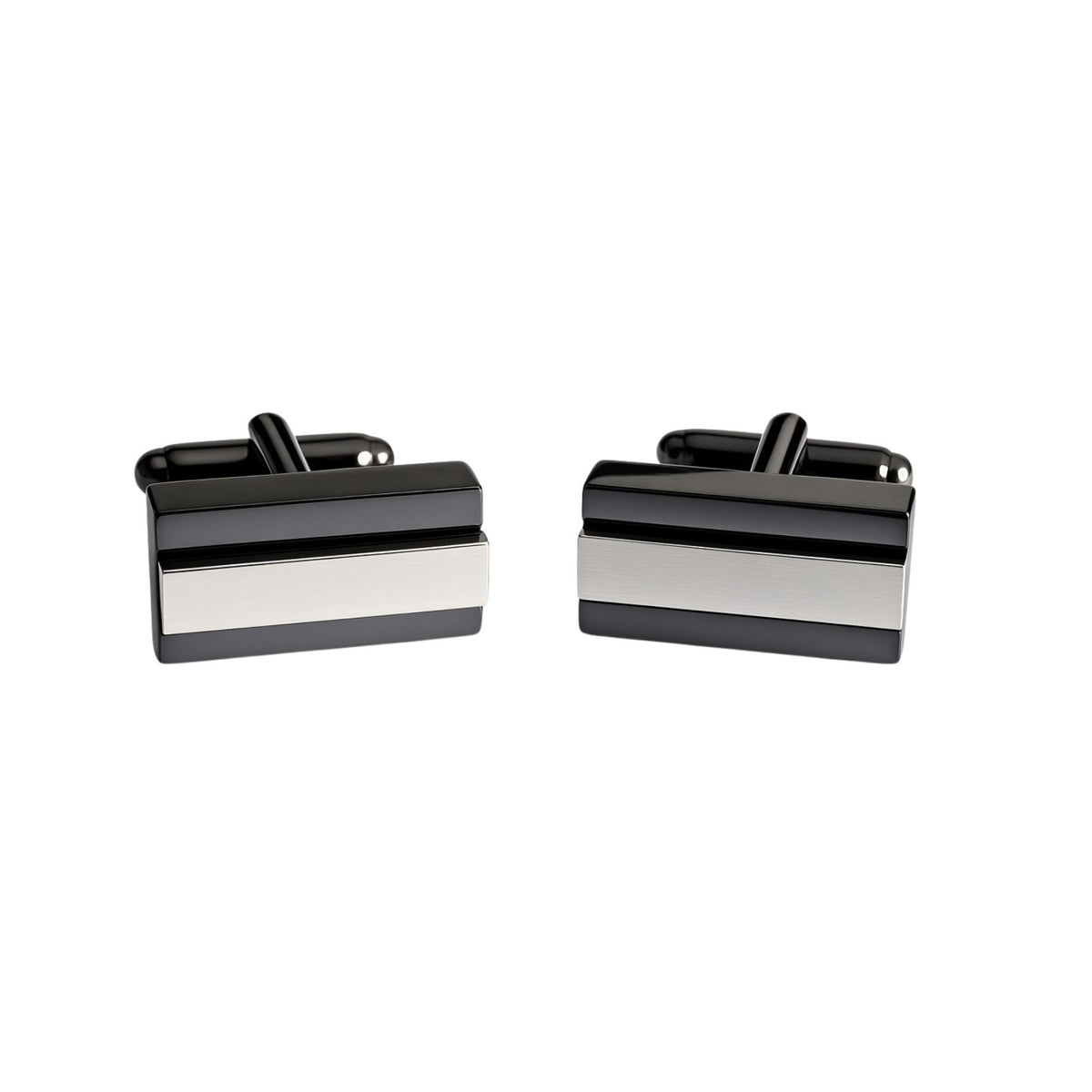 Solid Inlay Cufflinks Silver - Classic Gift for Men NZ