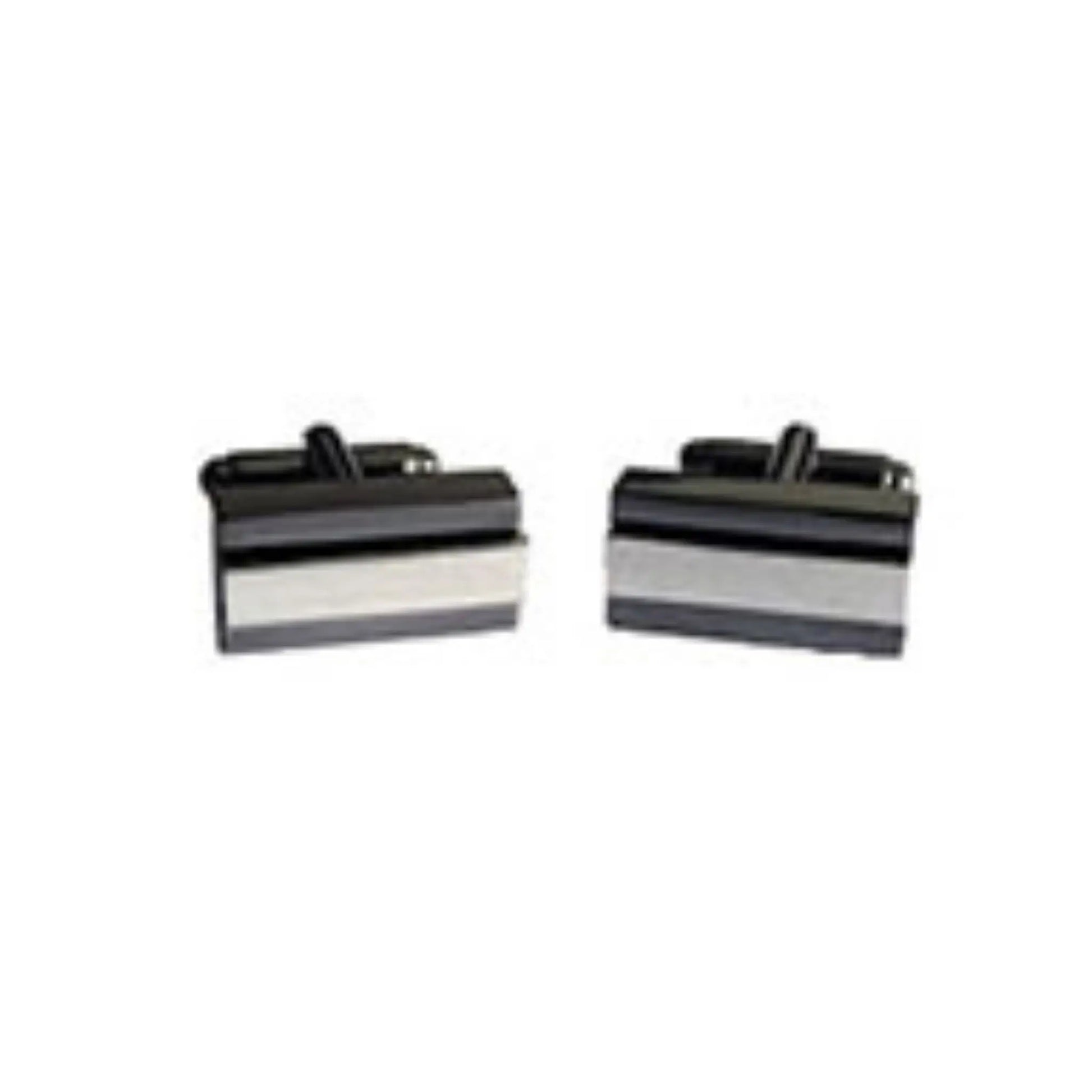 Solid inlay cufflinks with contrasting silver design - classic gift for professional men