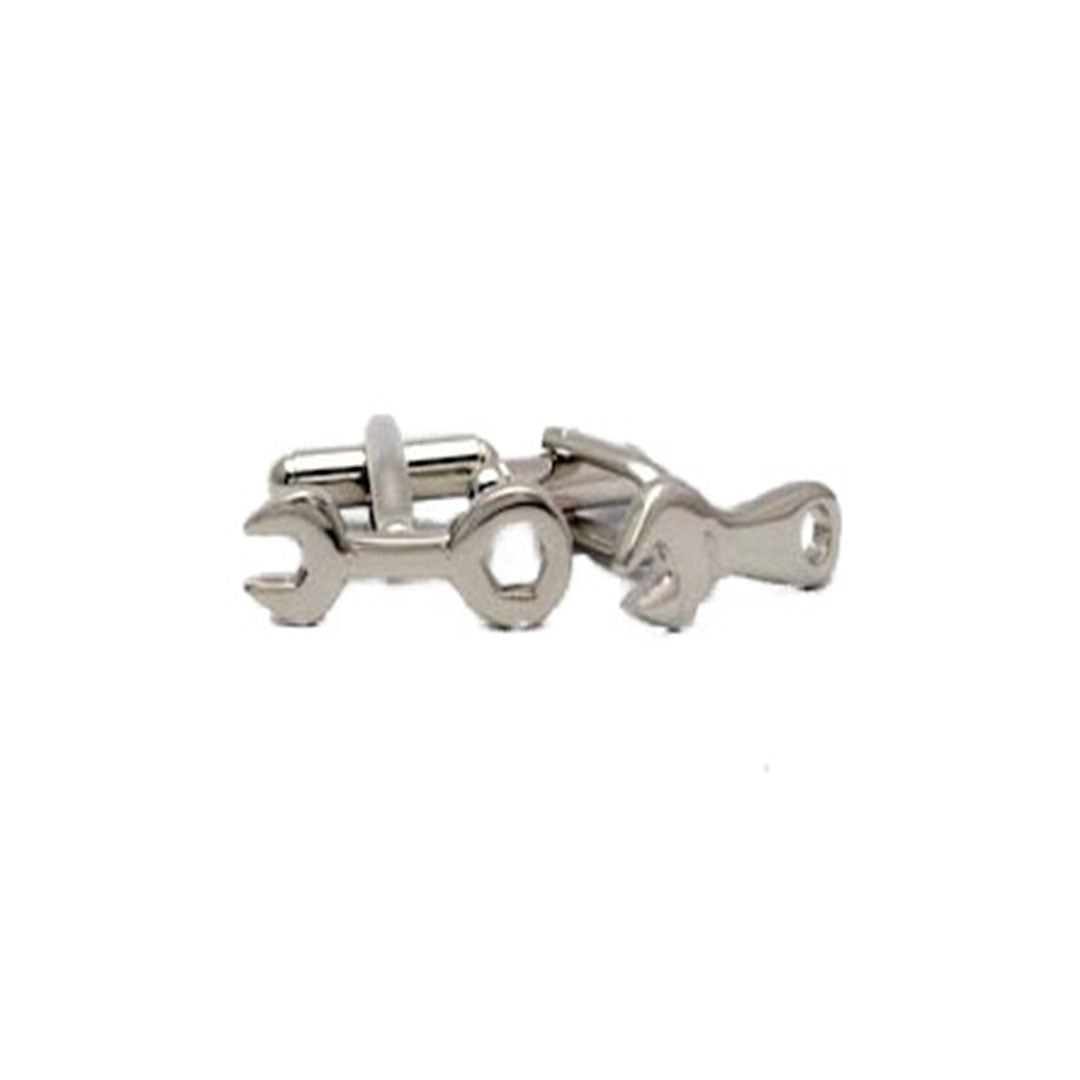 Silver spanner shaped cufflinks