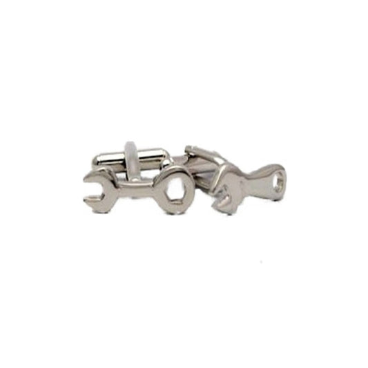 Silver spanner shaped cufflinks