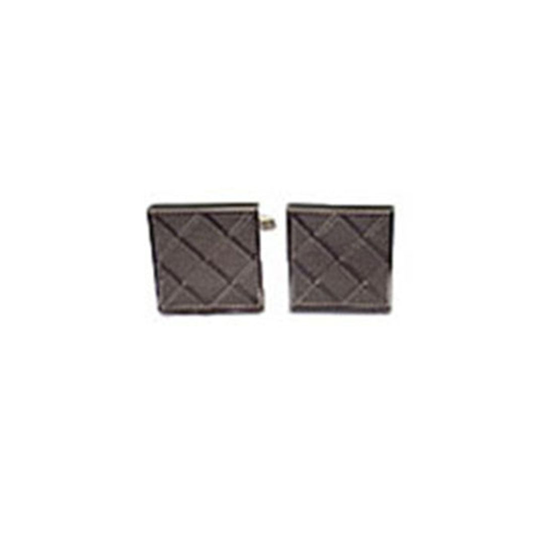 Square grid cufflinks with interlocking geometric pattern - modern silver gift for professionals