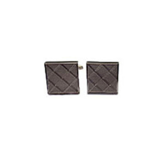 Square grid cufflinks with interlocking geometric pattern - modern silver gift for professionals