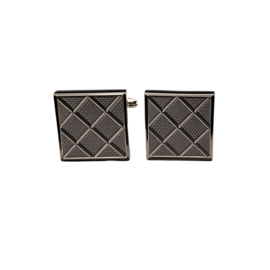 Grid Pattern Cufflinks - Geometric Gift for Men NZ
